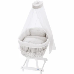 Alvi® Komplettstubenwagen Birthe Weiß 944-8 Raute Taupe