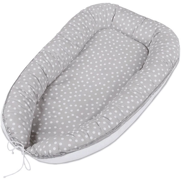Babybay® Kuschelnest Perlgrau Punkte Weiß