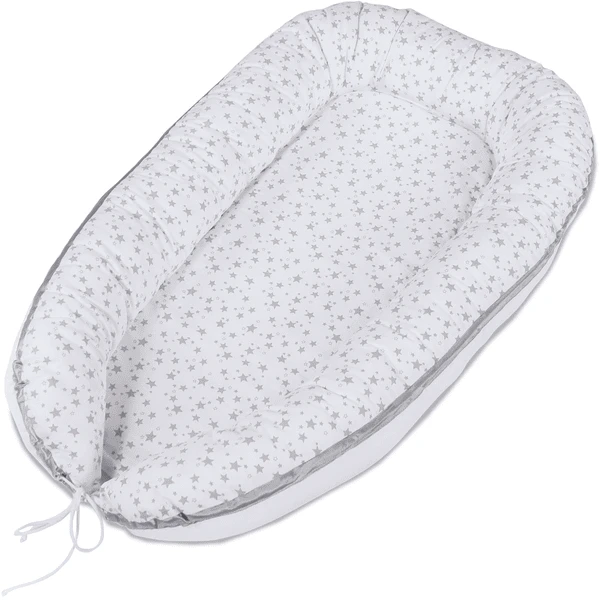 Babybay® Kuschelnest Weiß Sterne Perlgrau