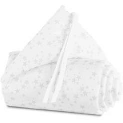 Babybay Nestchen Piqué Maxi Sterne Perlgrau 168 X 24 Cm