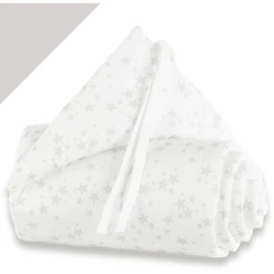 Babybay® Nestchen Piqué Midi/Mini Sterne Perlgrau 157 X 25 Cm