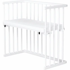 Dreamgood Beistellbett Buche Weiß Lackiert | Matratze Prime