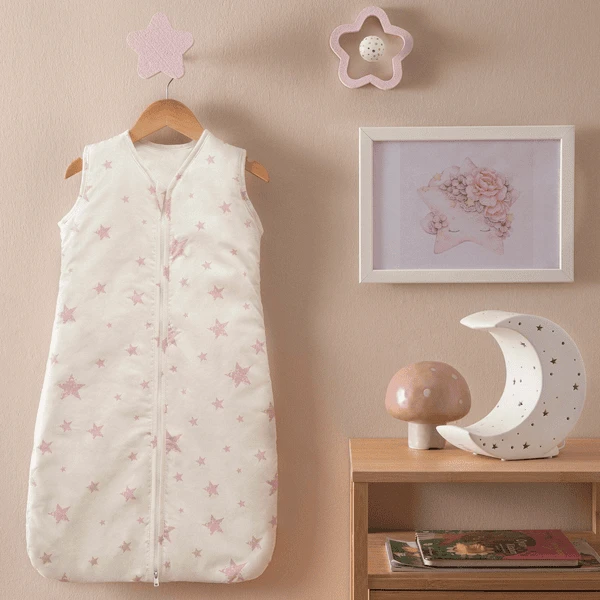 Hibboux® Babyschlafsack Star Sleeping Bag Rose – Bild 2