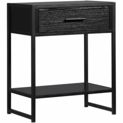 HOMCOM Nachttisch Mit Offenem Regal Schwarz