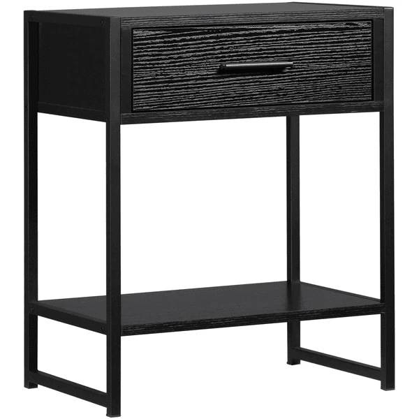 HOMCOM Nachttisch Mit Offenem Regal Schwarz