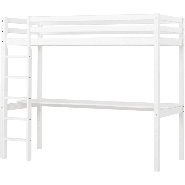 Hoppekids Basic Hochbett Mit Schreibtischplatte Weiss 90 X 200 Cm