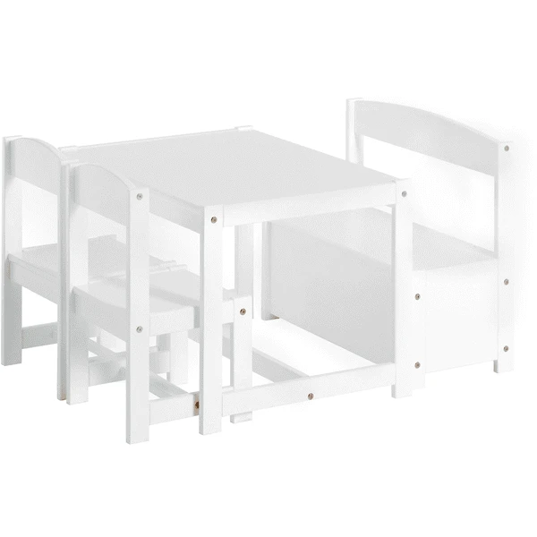 Hoppekids Kinder-Sitzgruppe Mathilde 4-teilig Weiß