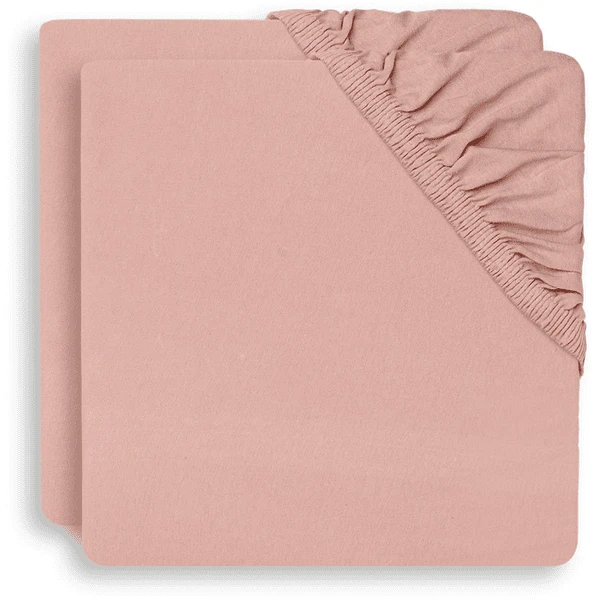 Jollein Jersey Spannbettlaken 2er-Pack Rosewood 60x120 Cm