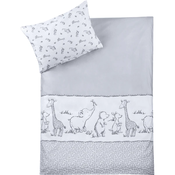 JULIUS ZÖLLNER Bettwäsche 100/135cm Safari Weiß/grau