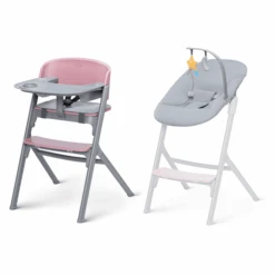 Kinderkraft Hochstuhl LIVY Mit Babywippe CALMEE Aster Pink
