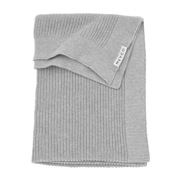 MEYCO Babydecke Klein Mini Rib Grey Melange 75 X 100 Cm