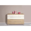 PAIDI Kommode Remo Breit 1 Schublade Kreideweiß 2 Schubladen Bordeaux Eiche