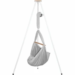 SCHMUSEWOLKE Baby Federwiege Bio Grey Mit Tipi Weiß