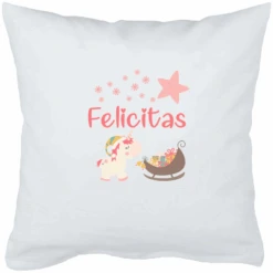 Schnullireich Babykissen Mit Namen Party Einhorn Weiß