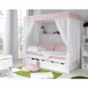 TiCAA Himmelbett Stern Rosa Mit 5 Schubkästen