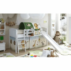 TiCAA Rutschbett Ekki Country Kiefer Weiß Safari