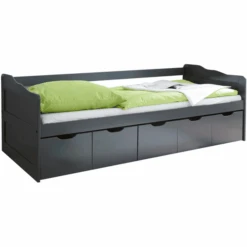 TiCAA Sofabett Maria Mit Schubkästen Grau