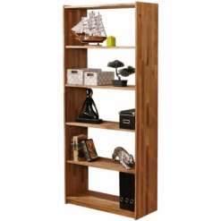 TiCAA Standregal Eiche Massiv Natur 179 Cm