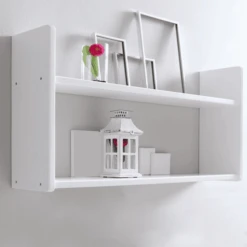 TiCAA Wandregal Weiß 2 Böden Breit