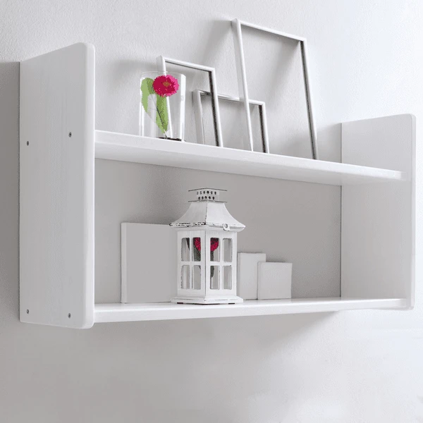 TiCAA Wandregal Weiß 2 Böden Breit
