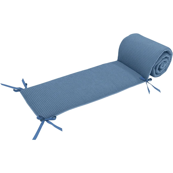 Ullenboom Patchwork-Nestchen Waffelpiqué Für Babybett 140x70 Cm Blau (210 Cm Kopfbereich)